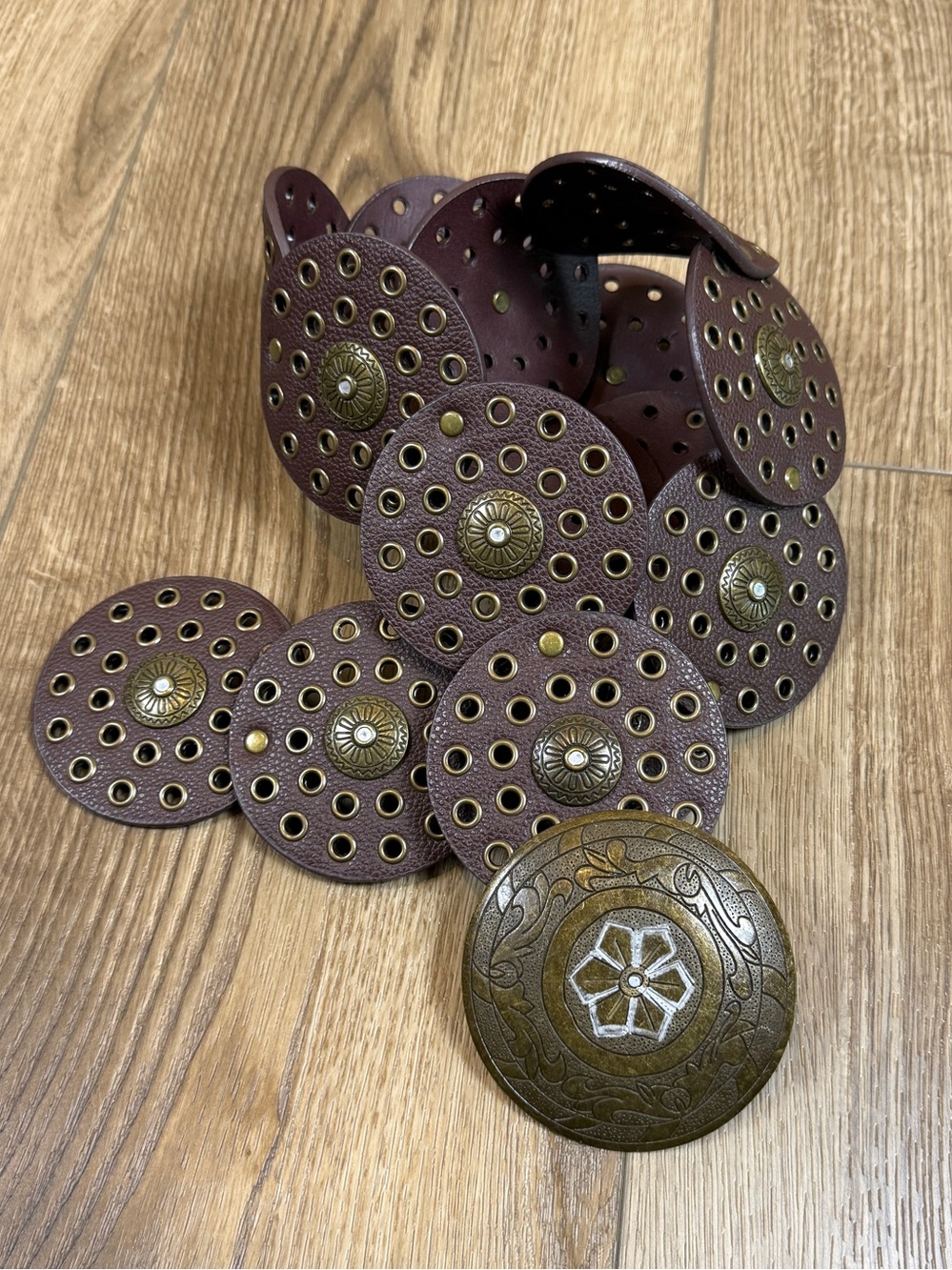 Western Disc Belt Brown with Bronze “Antiqued” Hardware